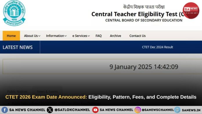 CTET 2026 Exam Date Announced Eligibility, Pattern, Fees and All Details