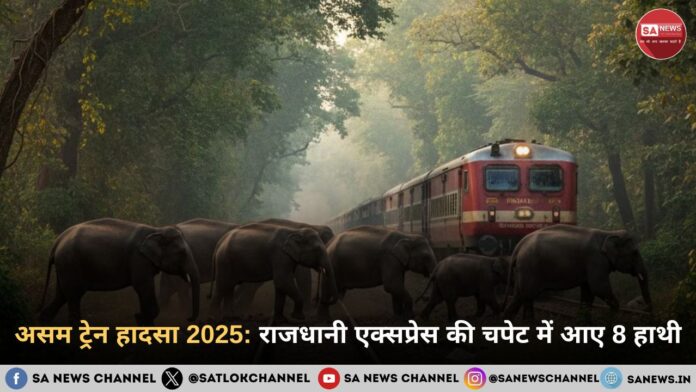 असम ट्रेन हादसा 2025 राजधानी एक्सप्रेस की चपेट में आए 8 हाथी