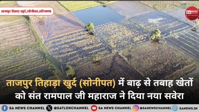 ताजपुर तिहाड़ा खुर्द (सोनीपत) में बाढ़ से तबाह खेतों को संत रामपाल जी महाराज ने दिया नया सवेरा