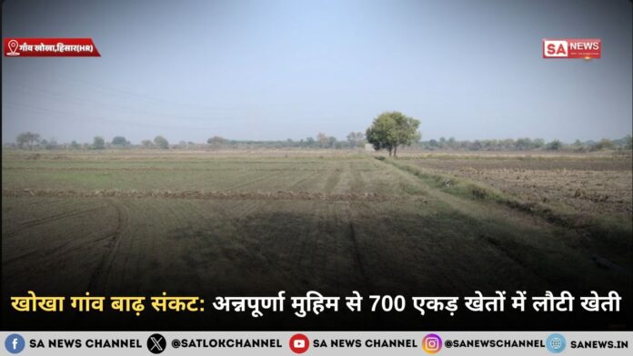खोखा गांव बाढ़ संकट: अन्नपूर्णा मुहिम से 700 एकड़ खेतों में लौटी खेती