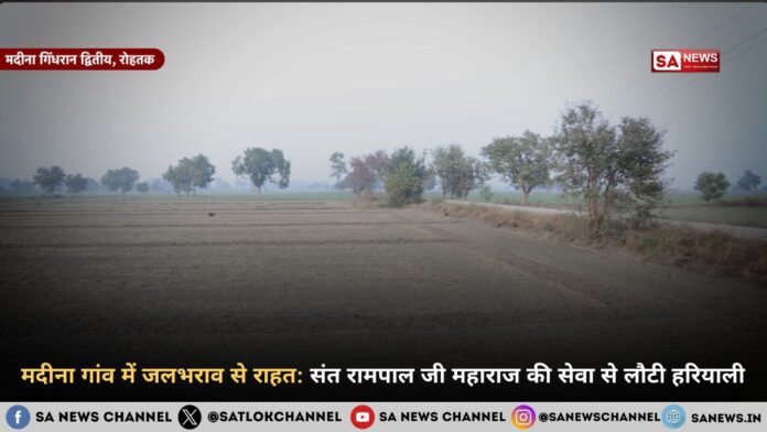 मदीना गांव में जलभराव से राहत: संत रामपाल जी महाराज की सेवा से लौटी हरियाली