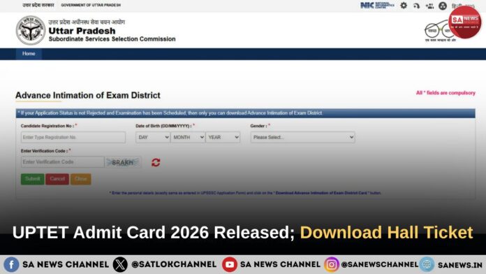 UPTET Admit Card 2026 Released at upessc.up.gov.in