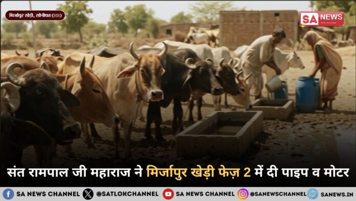 संत रामपाल जी महाराज ने मिर्जापुर खेड़ी फेज़ 2 में दी पाइप व मोटर