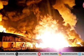 महाराष्ट्र लॉजिस्टिक गोदाम जलकर खाक, दूर-दूर तक दिखा धुए का गुब्बार, बड़ी जनहानी टली।