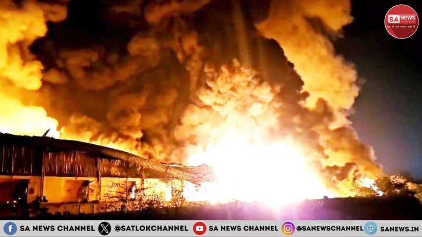 महाराष्ट्र लॉजिस्टिक गोदाम जलकर खाक, दूर-दूर तक दिखा धुए का गुब्बार, बड़ी जनहानी टली।