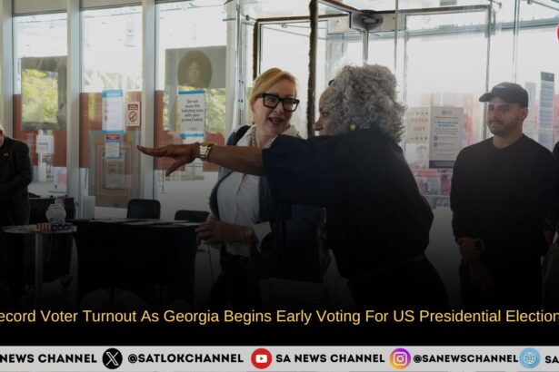 Record Voter Turnout As Georgia Begins Early Voting For US Presidential Elections 