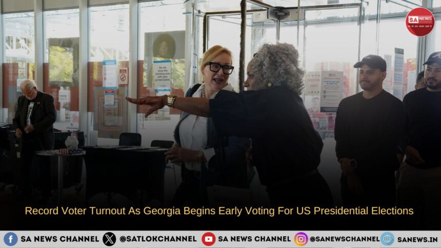 Record Voter Turnout As Georgia Begins Early Voting For US Presidential Elections 