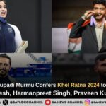 President Droupadi Murmu Confers khel Ratna 2024 Award to Manu Bhaker, Gukesh, Harmanpreet Singh, Praveen Kumar