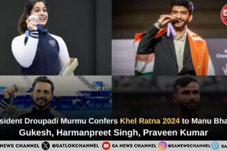 President Droupadi Murmu Confers khel Ratna 2024 Award to Manu Bhaker, Gukesh, Harmanpreet Singh, Praveen Kumar