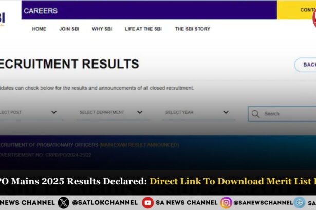 SBI PO Mains 2025 Results