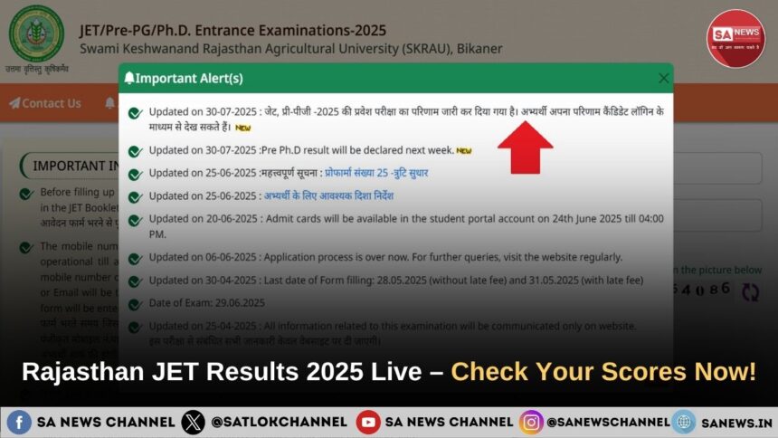 Rajasthan JET Results 2025
