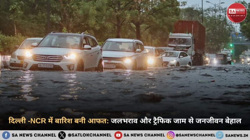 दिल्ली-NCR में बारिश बनी आफत: जलभराव और ट्रैफिक जाम से जनजीवन बेहाल