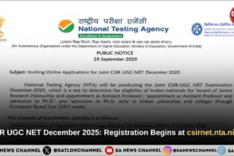 CSIR UGC NET December 2025 Registration Begins at csirnet.nta.nic.in