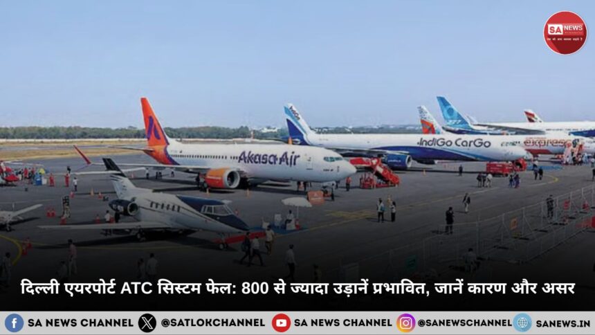 दिल्ली एयरपोर्ट ATC सिस्टम फेल: 800 से ज्यादा उड़ानें प्रभावित, जानें कारण और असर।