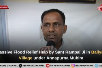 Massive Flood Relief Help by Sant Rampal Ji Maharaj in Baliyali Village under Annapurna Muhim