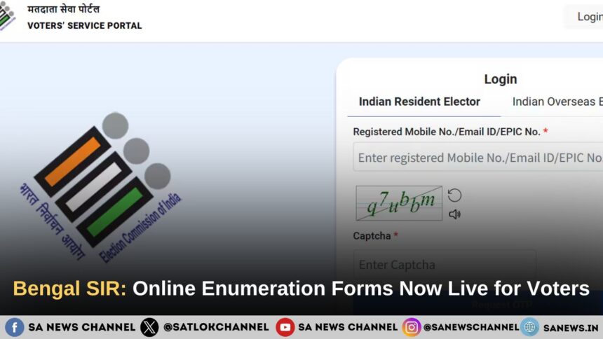 Bengal SIR: Online Enumeration Forms Now Live for Voters on ECI Portal