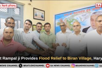 Sant Rampalji Maharaj Provides Flood Relief To Flood Stricken Biran Village Of Haryana
