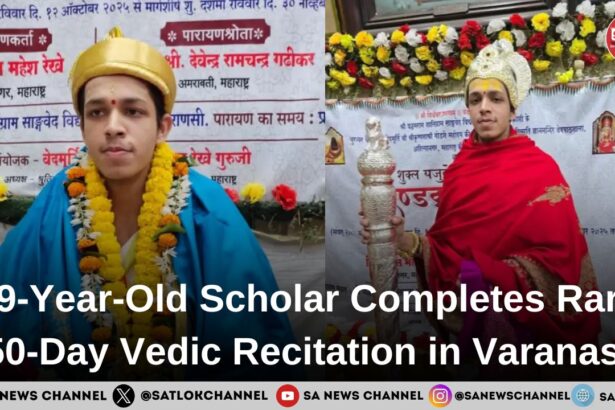 19-Year-Old Scholar Completes Rare 50-Day Vedic Recitation in Varanasi