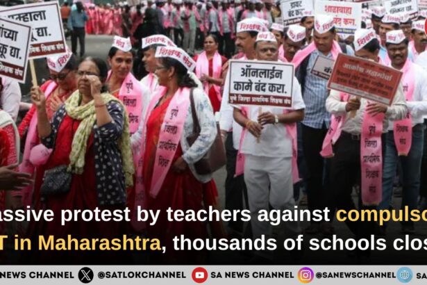 Massive teachers’ protest against TET requirement in Maharashtra