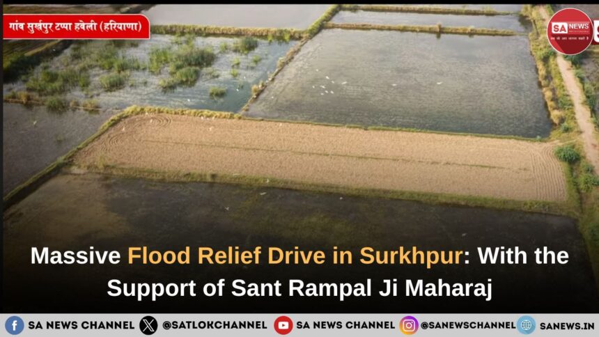 Flood Relief in Surkhpur Village Haryana with Support of Sant Rampal Ji Maharaj