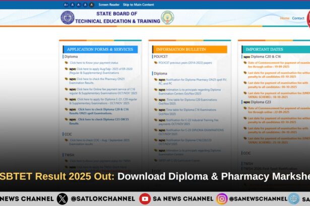 AP SBTET Result 2025 Out: Download Diploma & Pharmacy Marksheets