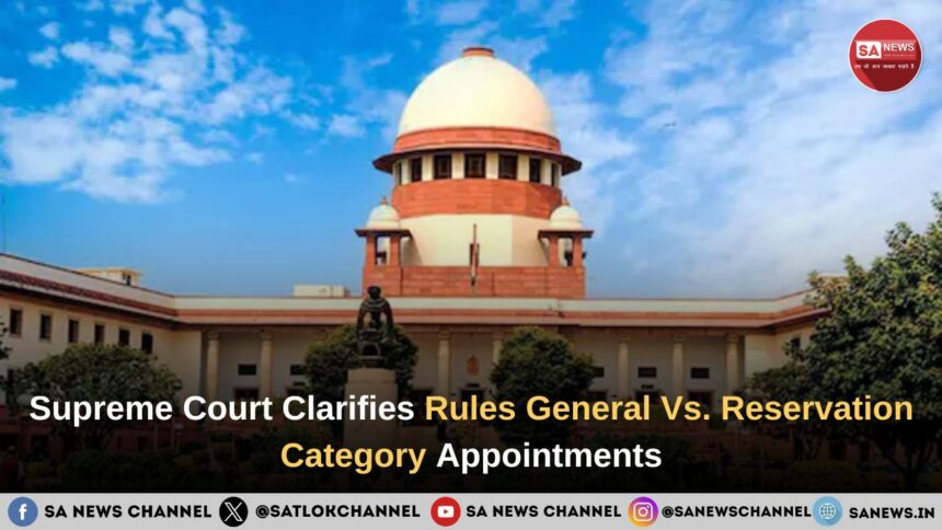 Supreme Court Clarifies Rules General Vs. Reservation Category Appointments
