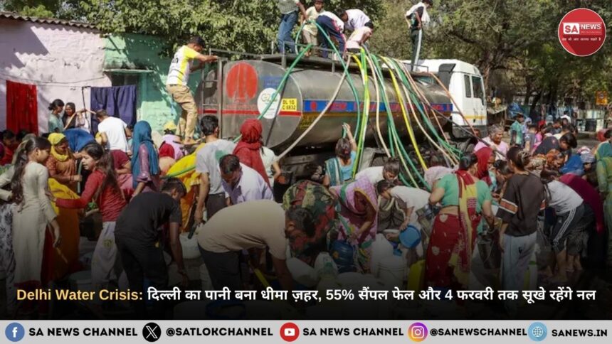 Delhi Water Crisis दिल्ली का पानी बना धीमा ज़हर, 55% सैंपल फेल और 4 फरवरी तक सूखे रहेंगे नल