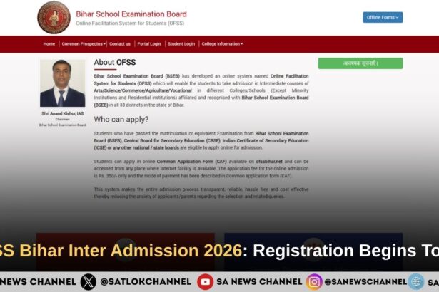OFSS Bihar Inter Admission 2026 Registration Begins Today
