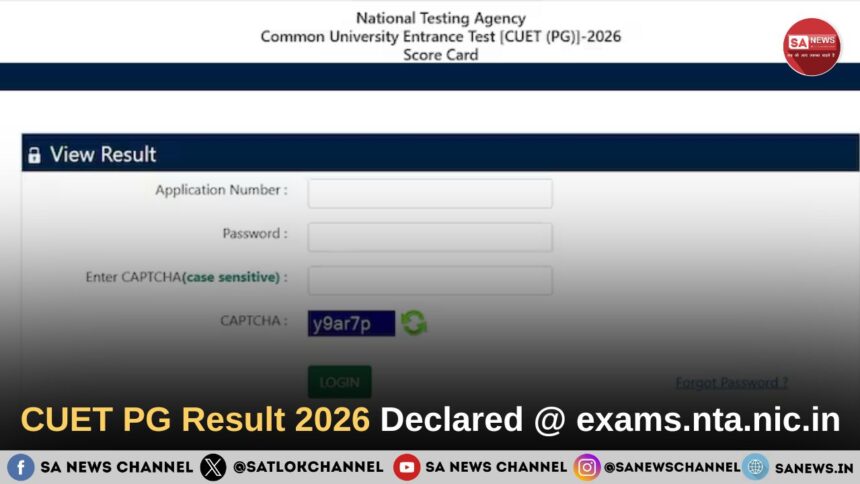 CUET PG Result 2026 Declared @ exams.nta.nic.in - Check Scorecard