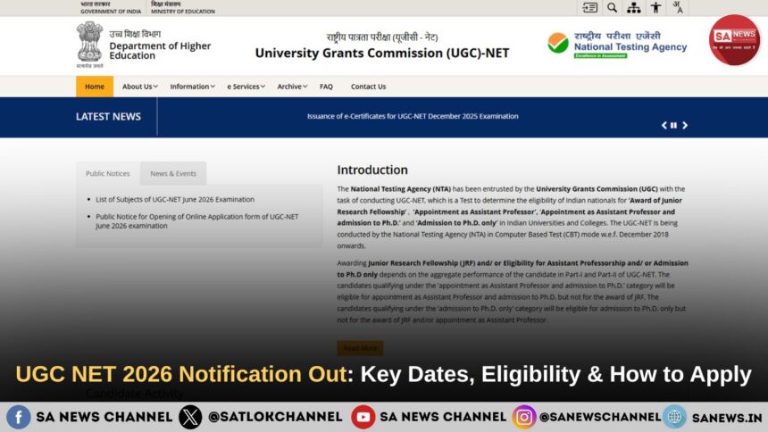 UGC NET 2026 Notification Out: Key Dates, Eligibility & How to Apply
