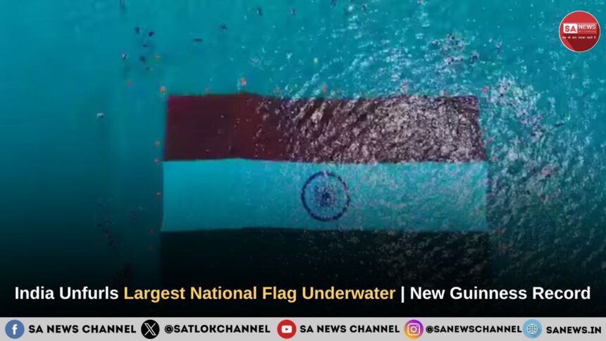India Unfurls Largest National Flag Underwater New Guinness Record