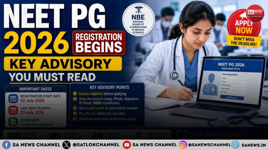 NEET-PG 2026 Registration Begins, NBEMS Issues Important Advisory for Applicants