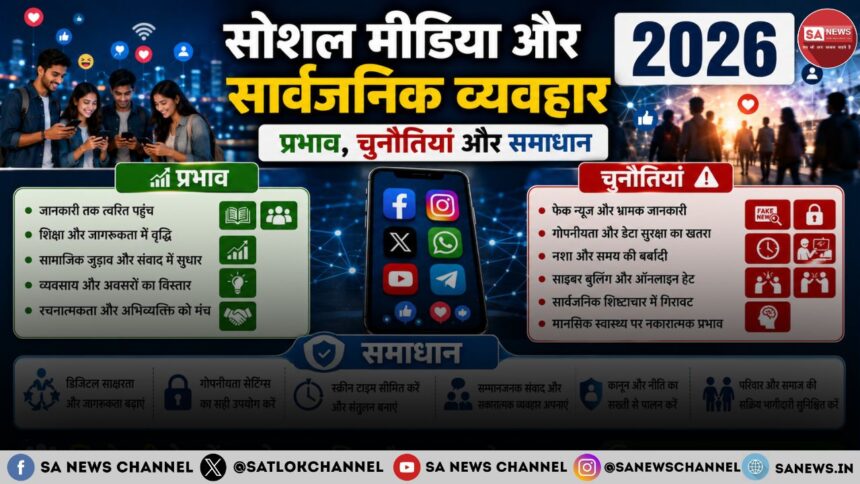 सोशल मीडिया और सार्वजनिक व्यवहार 2026 प्रभाव चुनौतियां और समाधान