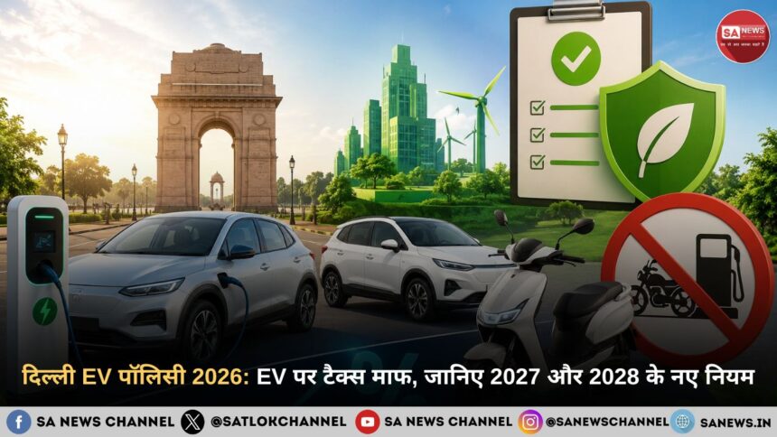 दिल्ली EV पॉलिसी 2026 EV पर टैक्स माफ, जानिए 2027 और 2028 के नए नियम
