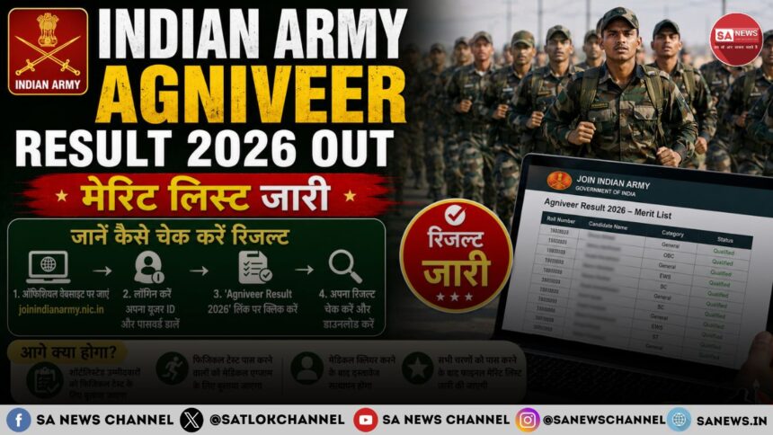 Indian Army Agniveer Result 2026 Out: मेरिट लिस्ट जारी