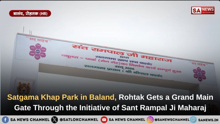 Satgama Khap Park in Baland, Rohtak Gets a Grand Main Gate Through the Initiative of Sant Rampal Ji Maharaj