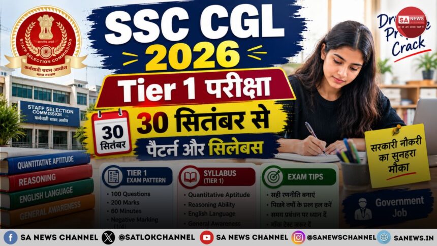 SSC CGL 2026: Tier 1 परीक्षा 30 सितंबर से, जानें परीक्षा पैटर्न