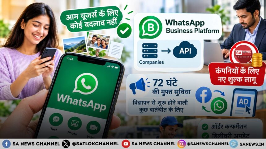 WhatsApp के नए नियम: आम यूज़र्स को राहत, कंपनियों के मैसेज पर लागू होंगे शुल्क