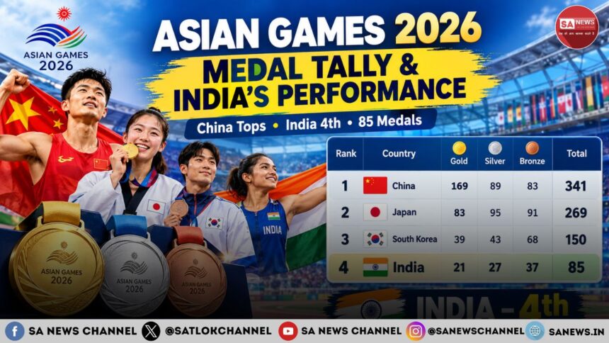 Asian Games 2026 Medal Tally: China Tops, India Finishes 4th