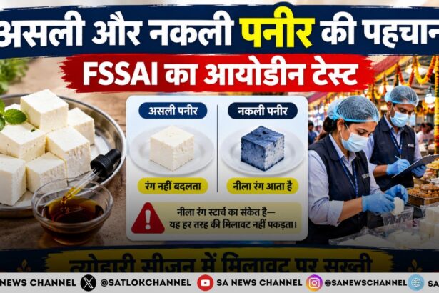 असली-नकली पनीर की पहचान: FSSAI का आयोडीन टेस्ट