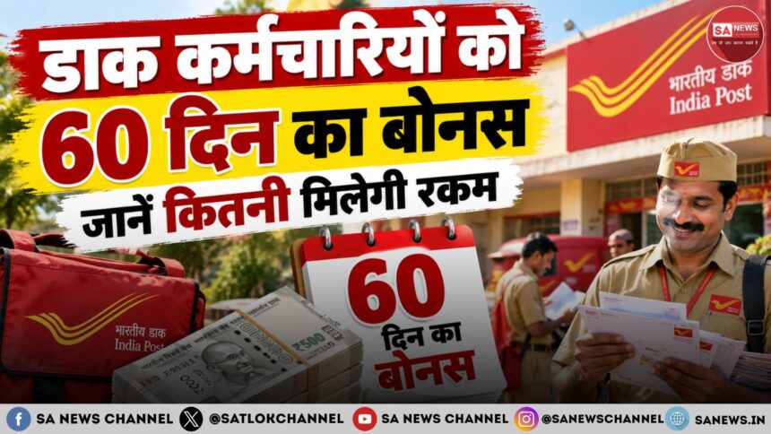 डाक कर्मचारियों को 60 दिन का बोनस: किसे मिलेगा लाभ और खाते में कितने रुपये आएंगे?